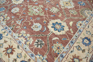 9' x11' 9'' Brown Beige Sage Color Hand Knotted Persian 100% Wool Traditional Oriental Rug