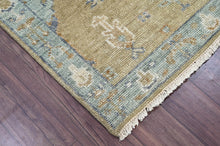 2'6x8' Runner LoomBloom Green Hand Knotted 100% Wool Oushak Arts & Crafts Oriental Area Rug