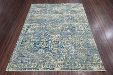 7' 8''x10'  Beige Blue Gray Color Hand Knotted Persian 100% Wool Transitional Oriental Rug