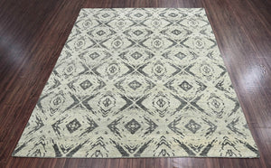 8' 4''x9' 11" Tone On Tone Gray Color Hand Knotted Persian 100% Wool Modern & Contemporary Oriental Rug