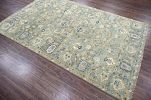 5' 6''x8' 6'' Gray Light Gold Ivory Color Hand Knotted Persian 100% Wool Traditional Oriental Rug
