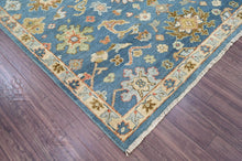 Multi Size Blue, Sage Hand Knotted Turkish Oushak 100% Wool Arts and Craft Traditional Oriental Area Rug