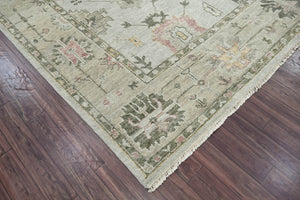 10x14 LoomBloom Gray, Moss Turkish Oushak Hand Knotted 100% Wool Traditional Oriental Area Rug