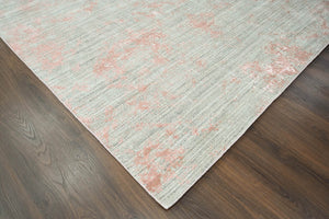 8' 11"x11' 8'' Gray Blush Color Hand Knotted Persian Wool/Bamboo Silk Transitional Oriental Rug