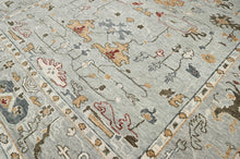 Multi Size Gray LoomBloom Hand Knotted Traditional All-Over Oushak 100% Wool Oriental Area Rug