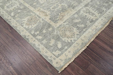 10x14 Gray LoomBloom Hand Knotted Traditional Patterned Oushak 100% Wool Oriental Area Rug