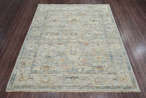 8x10 Gray LoomBloom Hand Knotted Arts & Crafts Oushak 100% Wool Oriental Area Rug