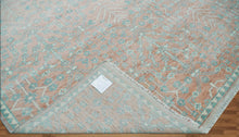 Multi Size Blush, Aqua Color Hand Knotted LoomBloom Muted Turkish Oushak  100% Wool Transitional Oriental Area Rug