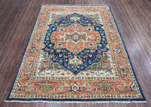 6x9 Navy LoomBloom Hand Knotted Arts & Crafts Oushak 100% Wool Oriental Area Rug