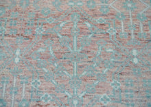 10' 2''x12' 11'' Blush, Aqua Color Hand Knotted LoomBloom Muted Turkish Oushak 100% Wool Transitional Oriental Area Rug - Oriental Rug Of Houston