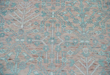 10' 2''x12' 11'' Blush, Aqua Color Hand Knotted LoomBloom Muted Turkish Oushak 100% Wool Transitional Oriental Area Rug - Oriental Rug Of Houston