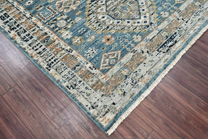 6x9 Blue LoomBloom Hand Knotted Arts & Crafts Oushak 100% Wool Oriental Area Rug