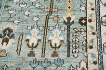 11'10''x15'1'' Palace Sea Foam, Beige Color Hand Knotted Loom Bloom Muted Turkish Oushak 100% Wool Transitional Oriental Area Rug - Oriental Rug Of Houston