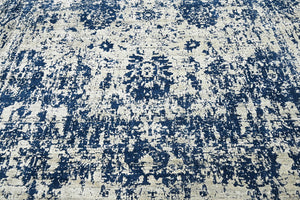 Multi Size Gray, Blue Hand Knotted 100% Wool Transitional Oriental Area Rug