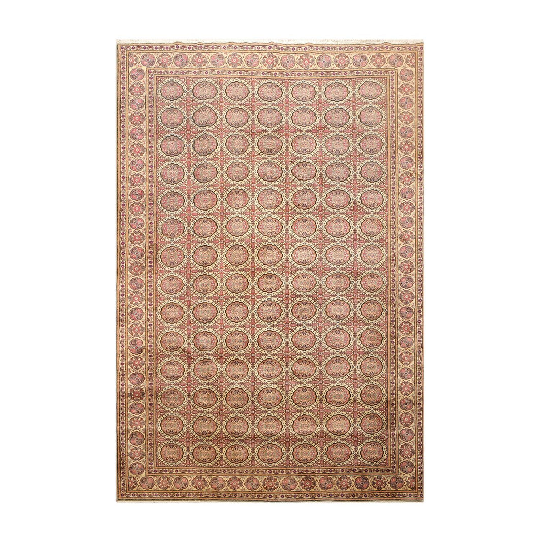 6x9 Beige, Rust Hand Knotted 100% Wool Kayseri Authentic Oushak Oriental Area Rug