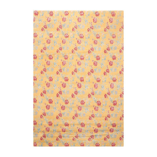 6' x 8'10" Hand Knotted 100% Wool Tibetan Area rug Modern Gold