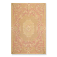 French Aubusson Needlepoint Area Rug Hand Woven 100% Wool Traditional 6'x9' Gold - Oriental Rug Of Houston