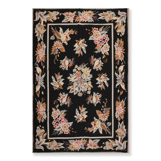 6' x 9' Hand Woven 100% Wool Oriental Area Rug 6x9 Traditional Black