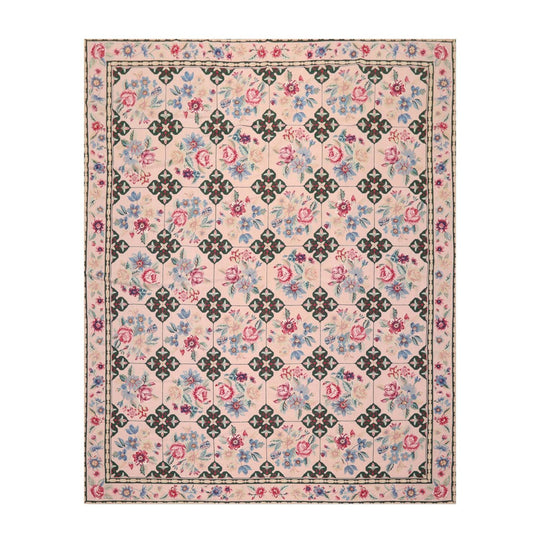 7'7" x 9'9" Hand Woven Traditional French Aubusson Needlepoint Area Rug