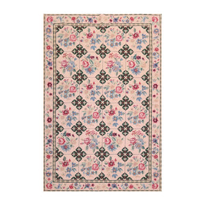 5'9" x 8'9" Hand Woven Traditional French Aubusson Needlepoint Area Rug Apricot