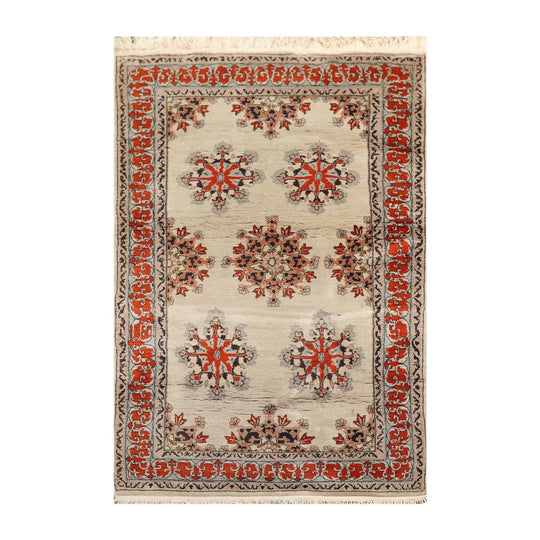 4' x 6' Kermaan Hand Knotted 200KPSI Wool Traditional Oriental Area Rug Mint