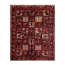 6'7" x 10' Hand Knotted Multi Panel Bhaktiari Traditional Oriental Area Rug Red - Oriental Rug Of Houston