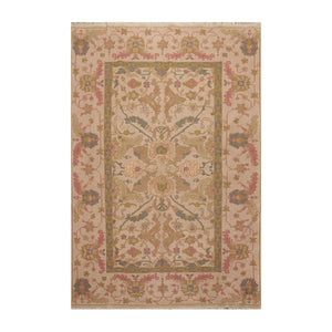 5'9" x 8'9" Hand Knotted Reversible 100% Wool Tibetan Area Rug Tan