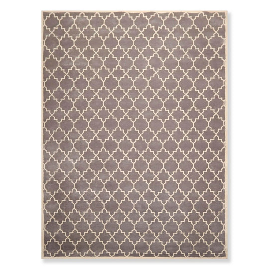 9' x 12' Handmade 100% Wool Traditional Oriental Area rug Gray