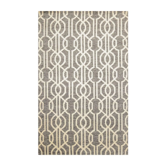 5' x 8' Hand Knotted Contemporary Designer Wool Oriental Area Rug Gray