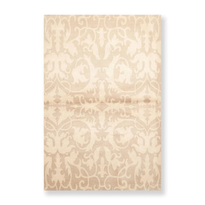 4' x 6' Hand knotted Tibetan Transitional 100% Wool Oriental Area Rug Beige - Oriental Rug Of Houston