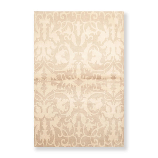 4' x 6' Hand knotted Tibetan Transitional 100% Wool Oriental Area Rug Beige