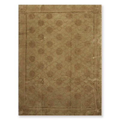 9' x 12' Hand Knotted Designer Wool & Silk Tibetan Oriental Area Rug Moss - Oriental Rug Of Houston