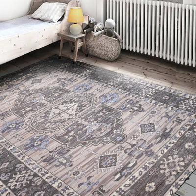 2' 4''x8'  Taupe Gray Ivory, Blue, Multi Color Handmade Flatweave Area Rug Polyster Traditional Oriental Rug