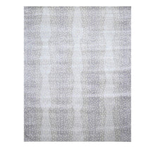 7' 9''x9' 9'' Gray Ivory Color Hand Tufted Oriental 100% Wool Modern & Contemporary Oriental Rug