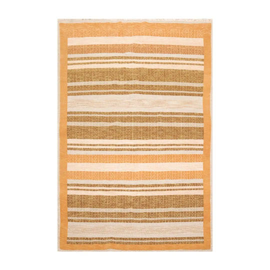 6' x 9' Hand Knotted 100% Wool high Low Pile Modern Area Rug