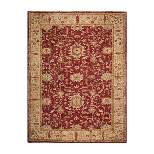 10’3" x 13’9" Hand Knotted Peshawar Stone wash 100% Wool Oriental Area Rug Rust