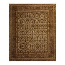 08' 00''x09' 09'' Beige Green Brown Color Hand Knotted Persian 100% Wool Traditional Oriental Rug