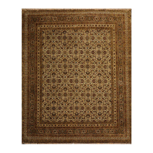 8' x 9'9" Hand Knotted 100% Wool Traditional 300 KPSI Oriental Area Rug Beige - Oriental Rug Of Houston