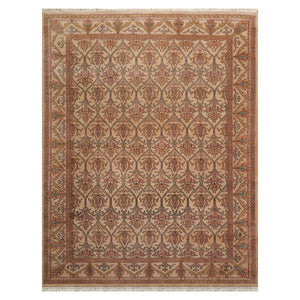 07' 04''x09' 07'' Beige Tan Aqua Color Hand Knotted Persian 100% Wool Traditional Oriental Rug