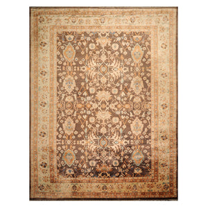 10'4" x 13'6" Hand Knotted Wool Silky Sheen Authentic Oushak Area Rug Brown - Oriental Rug Of Houston
