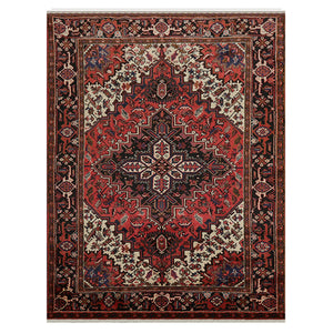 6'5" x 8'5" Hand Knotted 100% Wool Authentic Herizz Area Rug Traditional Rust - Oriental Rug Of Houston