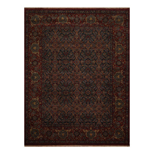 9'1" x 12'2" Hand Knotted Traditional 100% Wool 200 KPSI Oriental Area Rug Navy - Oriental Rug Of Houston
