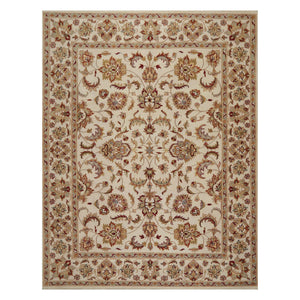 8x10 Ivory, Rust, Aqua Color Hand Knotted Persian 100% Wool Agra Traditional Oriental Rug - Oriental Rug Of Houston