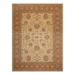 08' 02''x11' 00'' Beige Caramel Gray Color Hand Knotted Persian 100% Wool Traditional Oriental Rug