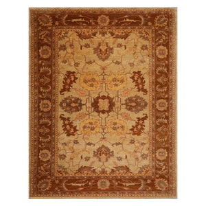 08' 03''x11' 04'' Beige Tan Brown Color Hand Knotted Persian 100% Wool Traditional Oriental Rug