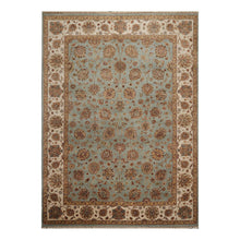 08' 06''x11' 09'' Aqua Beige Tan Color Hand Knotted Persian 100% Wool Traditional Oriental Rug