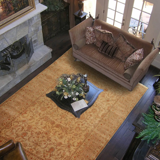 9x12 Tan, Taupe Hand Knotted Persian 100% Wool Traditional 250 KPSI Oriental Area Rug