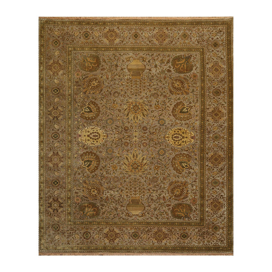 8' x 9'10" Hand Knotted 100% Wool Traditional 250 KPSI Oriental Area Rug Taupe