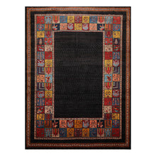 8'1"x 11'8" Hand Knotted Wool Gabehh Kashkuli 200 KPSI Oriental Area Rug Charcoal - Oriental Rug Of Houston