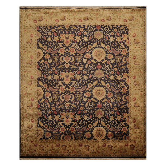 8'2" x 9'10" Hand Knotted Wool Agra 250 KPSI S.fine Veg dyes Area Rug Charcoal